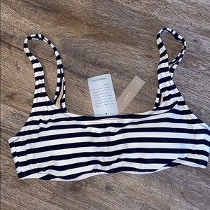 NWT J Crew Scoop Striped Bikini Top